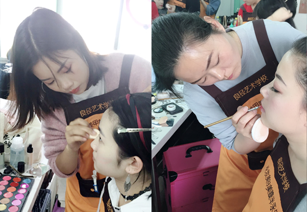 北京良径化妆造型学校 学员化妆